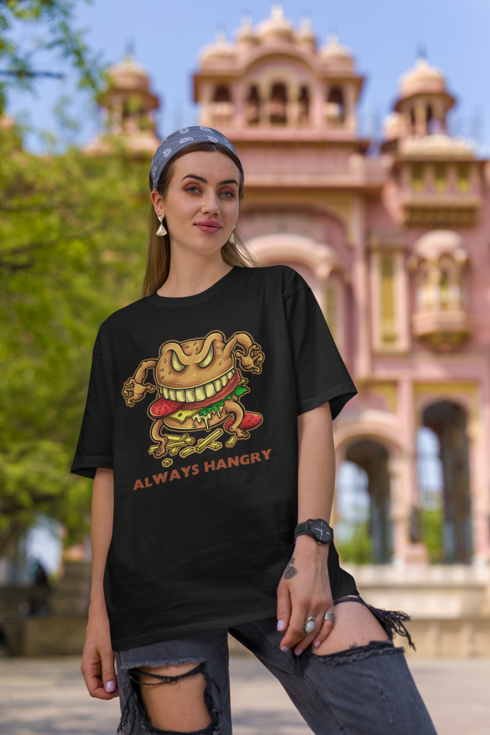 Unisex Oversized Tshirt - Always Hangry